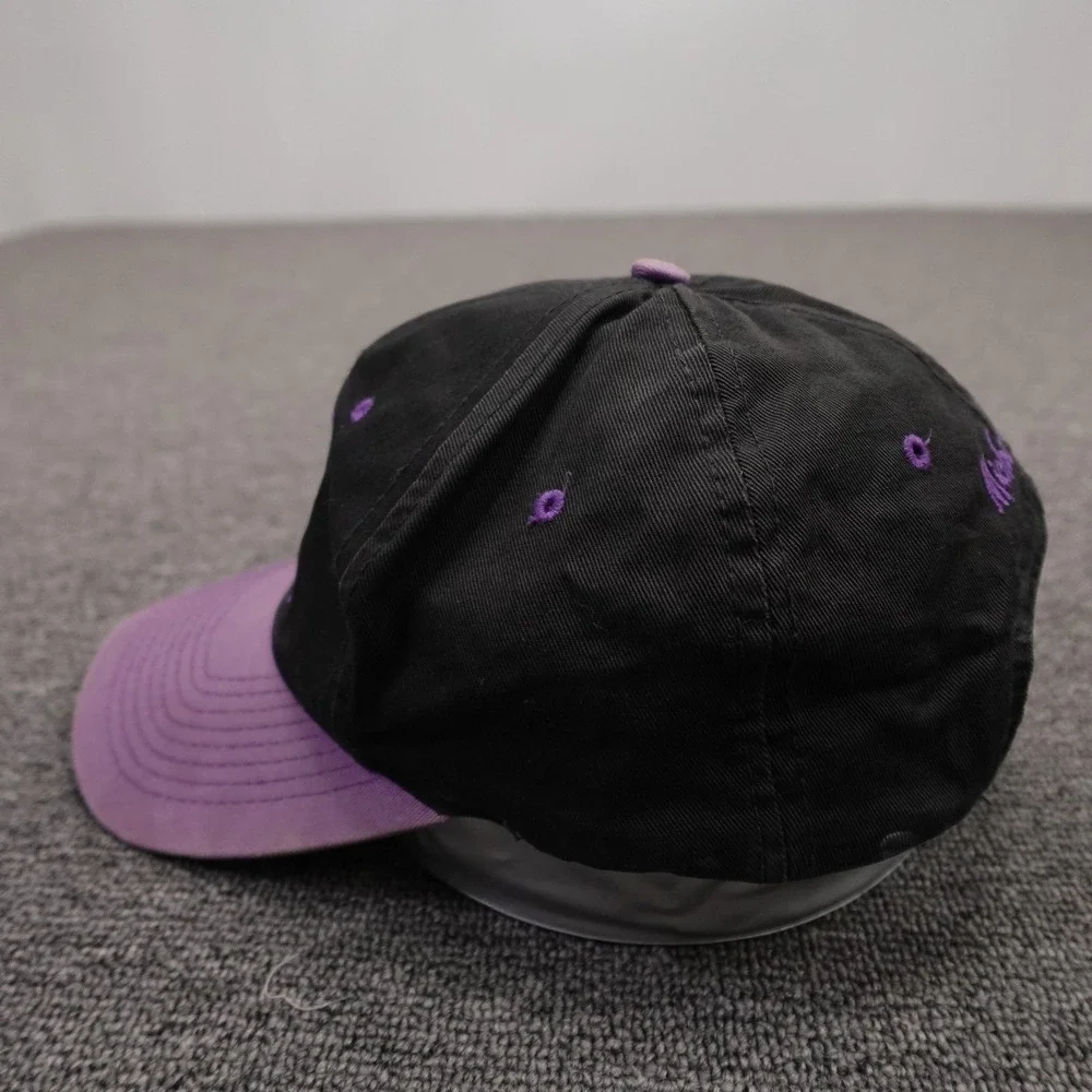 Vintage Mickey Mouse Hat Cap Snap Back Mens One Size Purple Black Cartoon